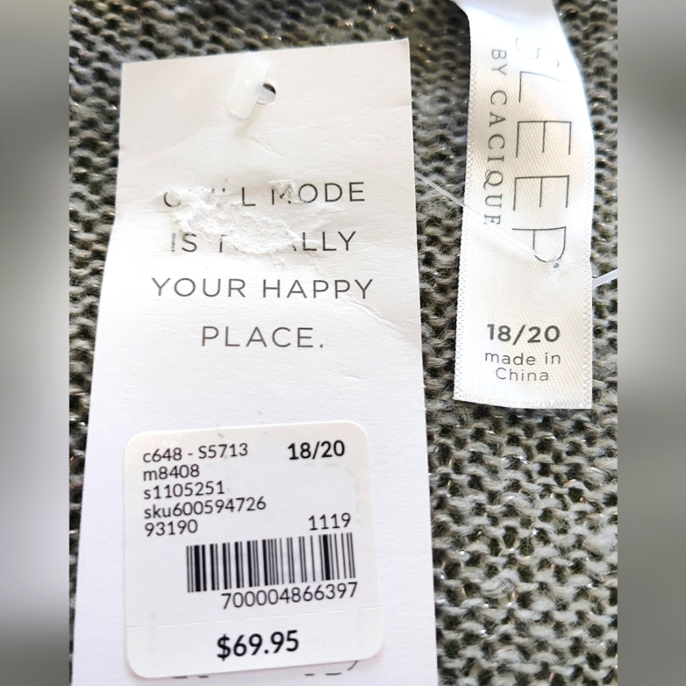 NWT Lane Bryant Gray w/ White Stars Cardigan, Size 18-20 #50 - Picture 9 of 9